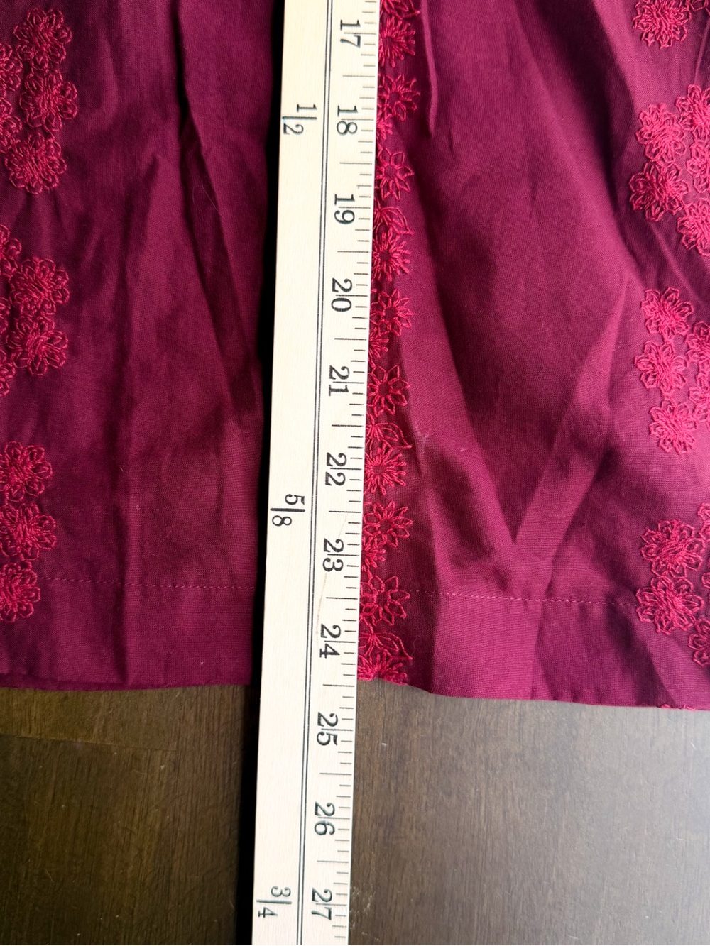 LOFT Outlet Burgundy Embroidered Blouse Long Sleeve Cotton XL Autumn Boho NWT - Picture 6 of 7